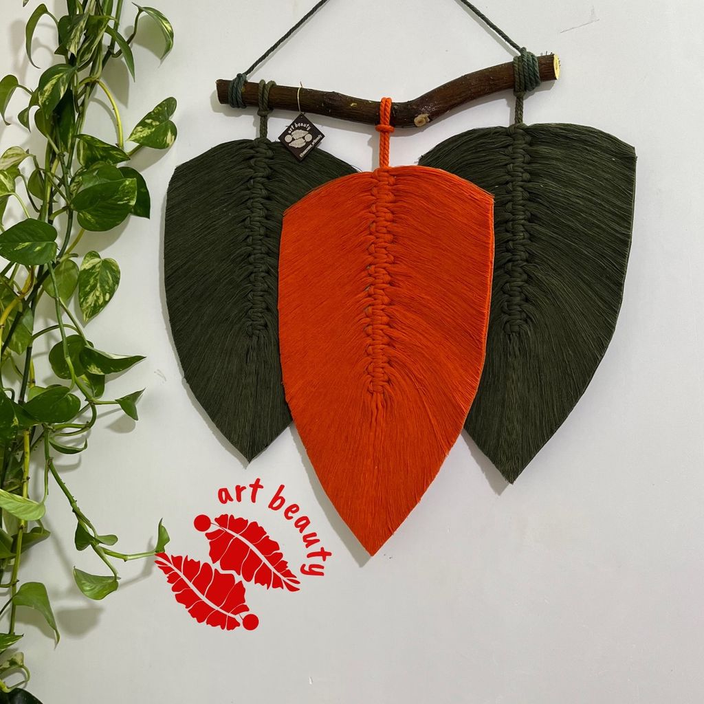 فروش اینترنتی دیوارکوب سه برگ مکرومه مدل سام