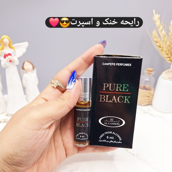 عطر 6 میل بدون الکل مدل PURE BLACK مردانه