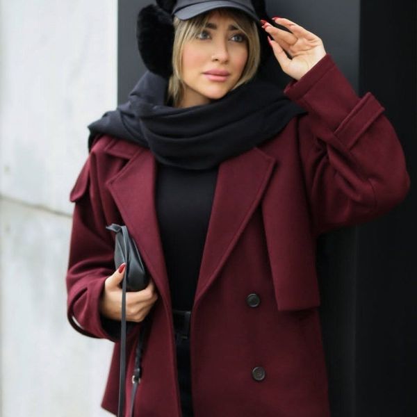 کت زنانه مخمل موهر گیلاس