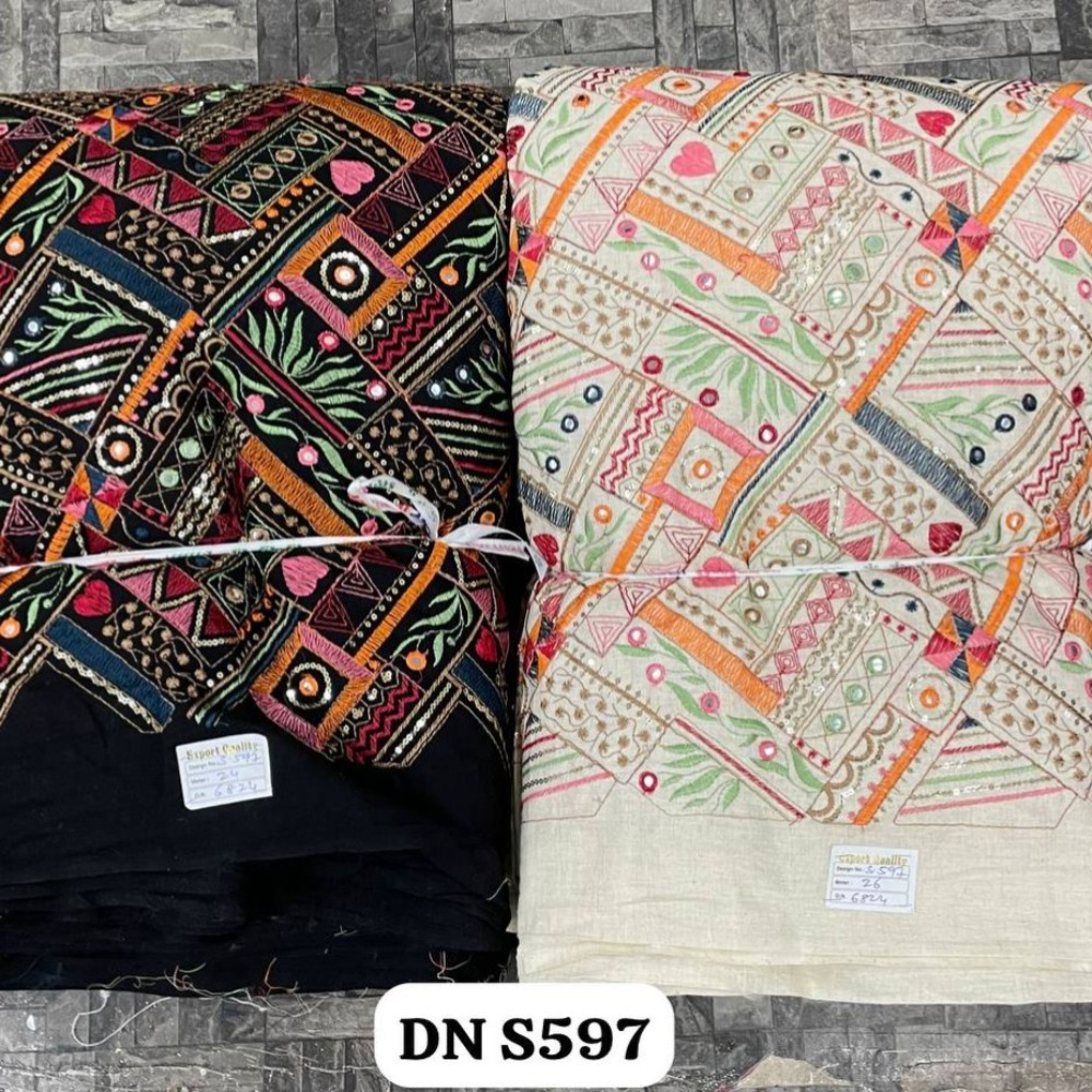 خرید آنلاین لینن سوزندوزی DN S597