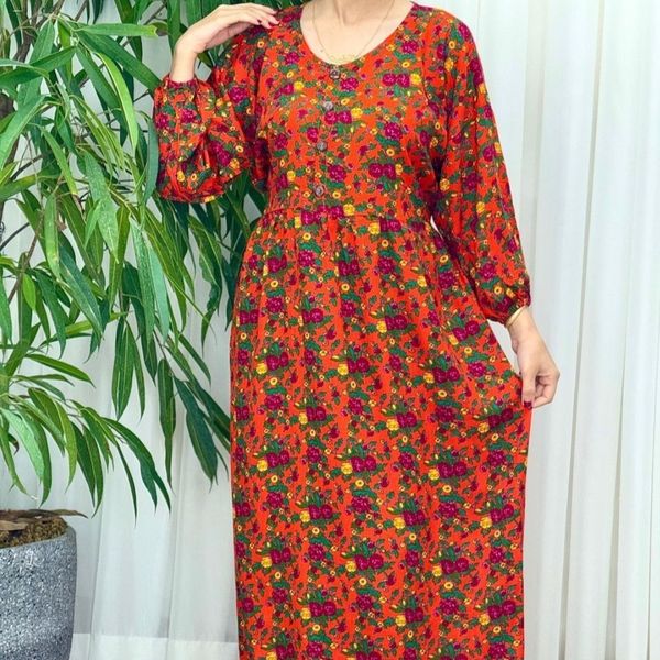 پیراهن زنانه نخ ترکمنستان بدون آبرفت فری سایز