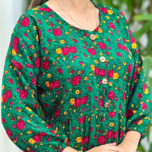 پیراهن زنانه نخ ترکمنستان بدون آبرفت فری سایز