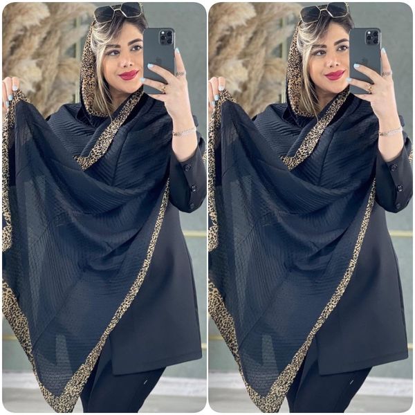 شال زنانه طرح پلنگی