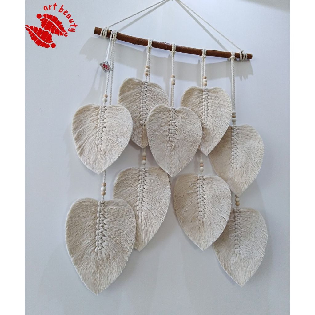 فروش اینترنتی دیوارکوب مکرومه بافی با مهره چوبی مدل دیبا