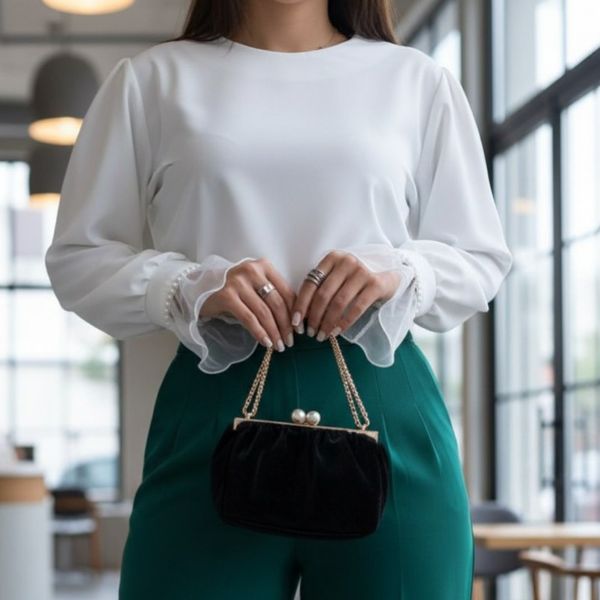 شومیز مچ توری زنانه کد 2424