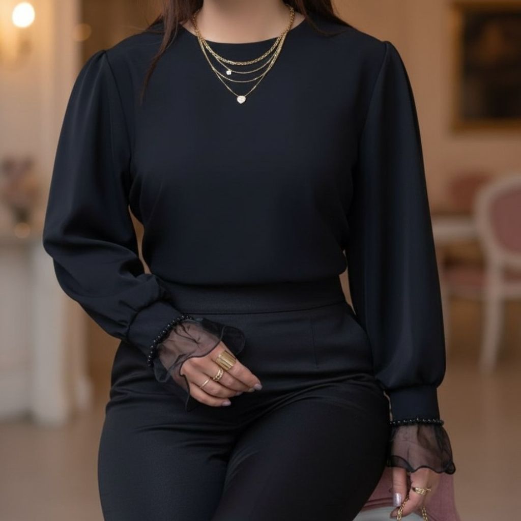 قیمت ارزان شومیز مچ توری زنانه کد 2424