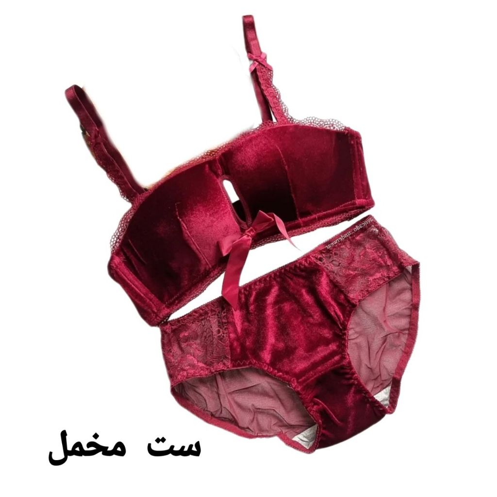 خرید آنلاین ست مخمل لباس زیرزنانه
