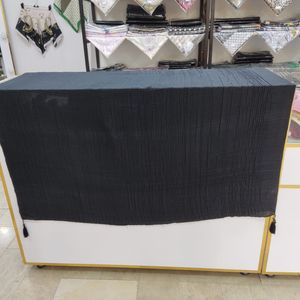 خرید اینترنتی روسری نخی مشکی پلیسه