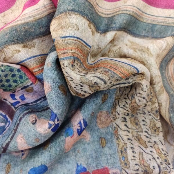 شال سنتی نخی منگوله دار کد 2041