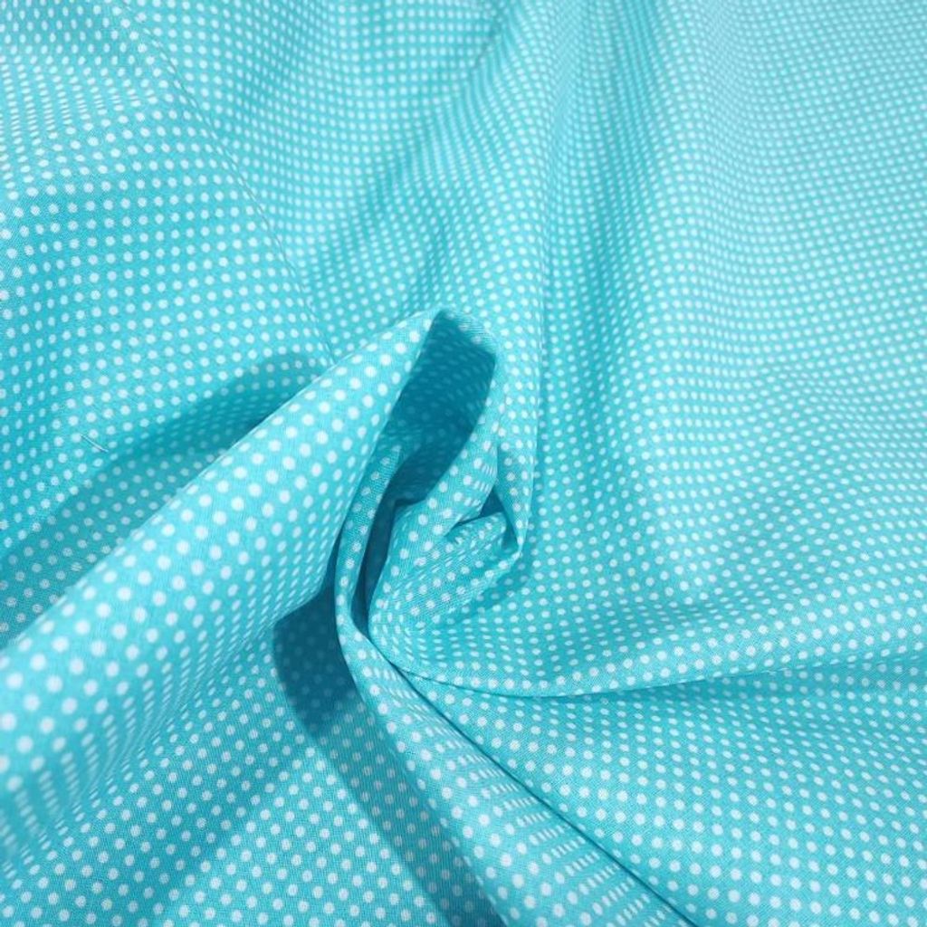 خرید انلاین پارچه آشپزخانه مدل خال ریز زمینه آبی عرض 2 متر