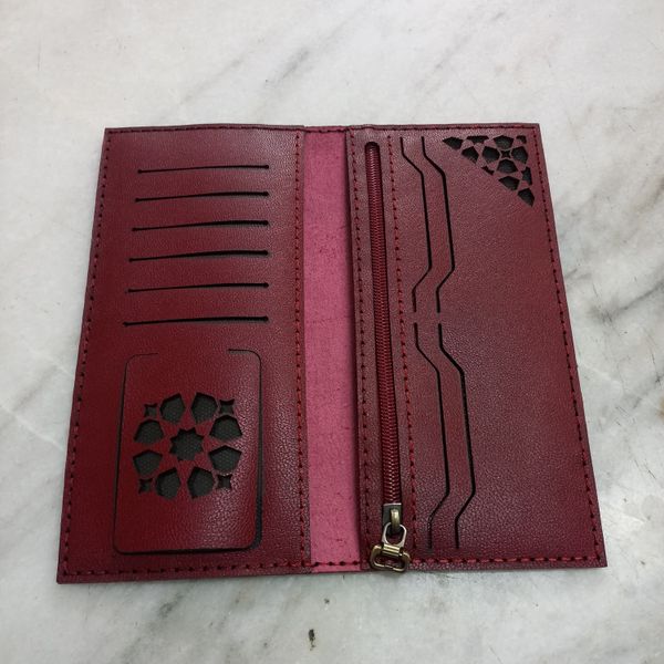 کیف پول چرم طرح اسلیمی کد 1001