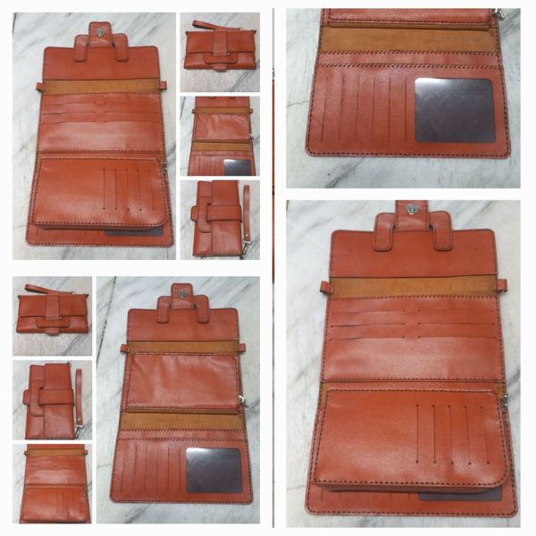 کیف پول و موبایل دستی زنانه چرم طبیعی کد 02