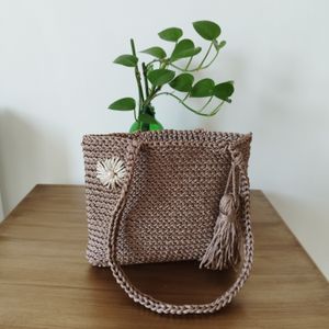 خرید انلاین کیف مکرومه سایز کوچک بابونه