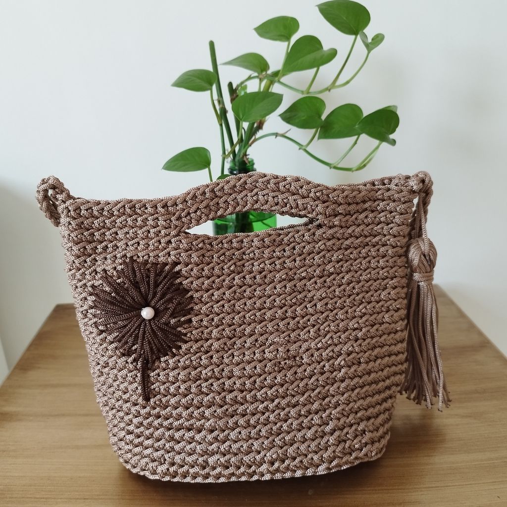 خرید آنلاین کیف مکرومه متوسط دسته چشمی قاصدک 