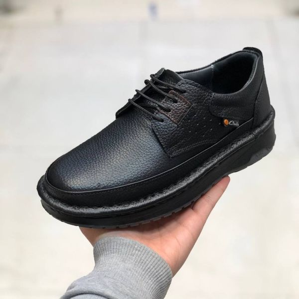 کفش کلارک چرم طبی مردانه رنگ مشکی