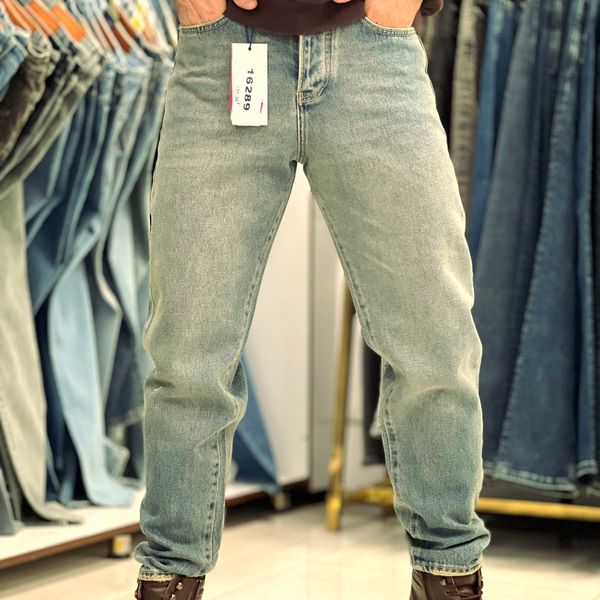 شلوار جین مردانه مام فیت ابی کثیف