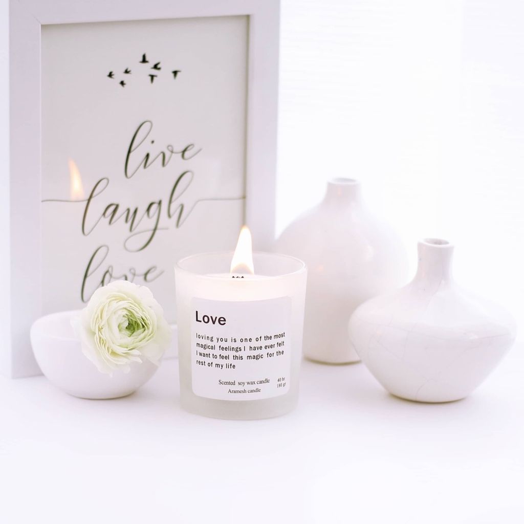قیمت شمع لیوانی سفید معطر love