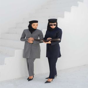 خرید اینترنتی قیمت مانتو شلوار اداری باران دخت مدل یقه ایستاده کد 9099