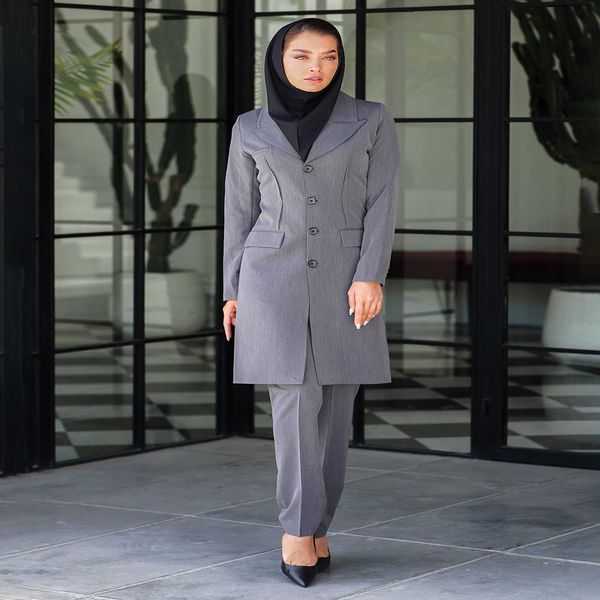 مانتو شلوار اداری باران دخت مدل ساسون از رو کد 4034