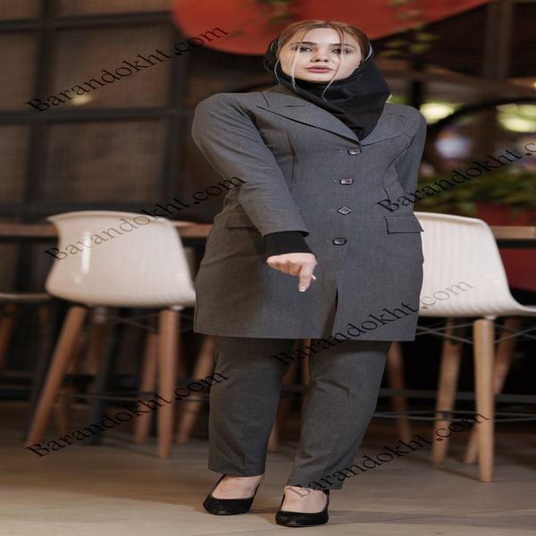 مانتو شلوار اداری باران دخت مدل ساسون از رو کد 4034