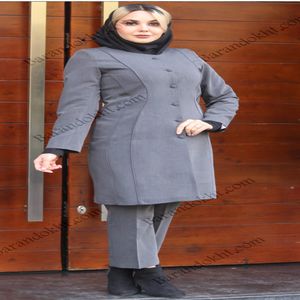 خرید اینترنتی قیمت مانتو شلوار اداری باران دخت مدل دو برش کد 4008