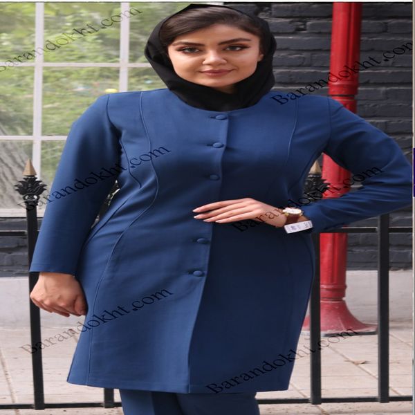 مانتو شلوار اداری باران دخت مدل دو برش کد 4008