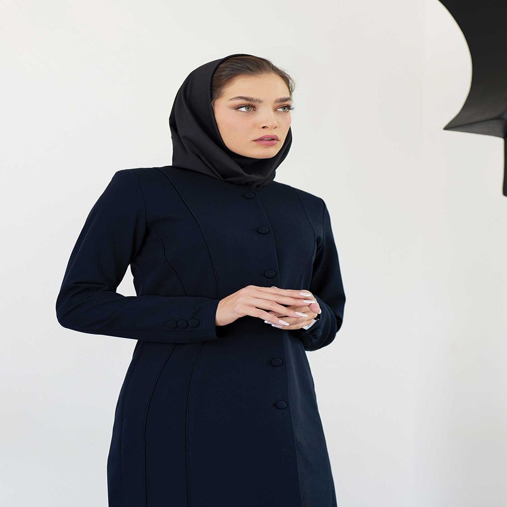 خرید اینترنتی قیمت مانتو شلوار اداری باران دخت مدل دو برش کد 4008