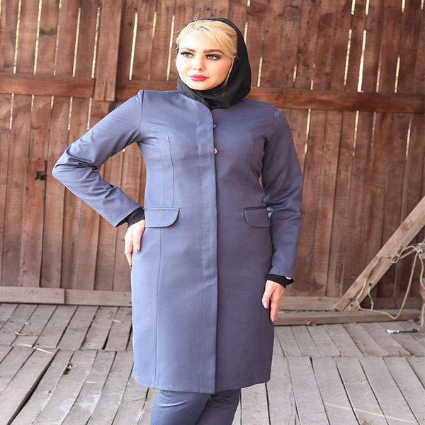 مانتو شلوار اداری باران دخت مدل دکمه مخفی کد 1785