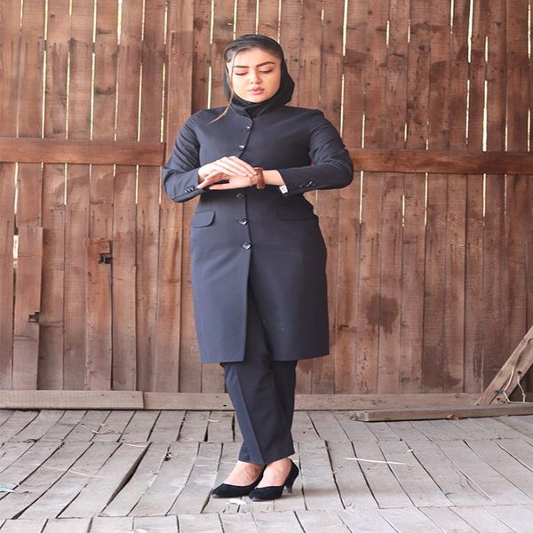 مانتو شلوار اداری باران دخت مدل دکمه مخفی کد 1785