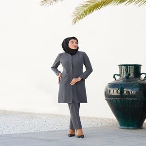 خرید اینترنتی قیمت مانتو شلوار اداری باران دخت مدل دکمه مخفی کد 1785