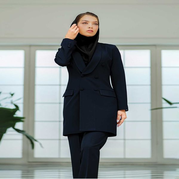 مانتو شلوار اداری باران دخت مدل یقه آرشال فیونا کد 4060