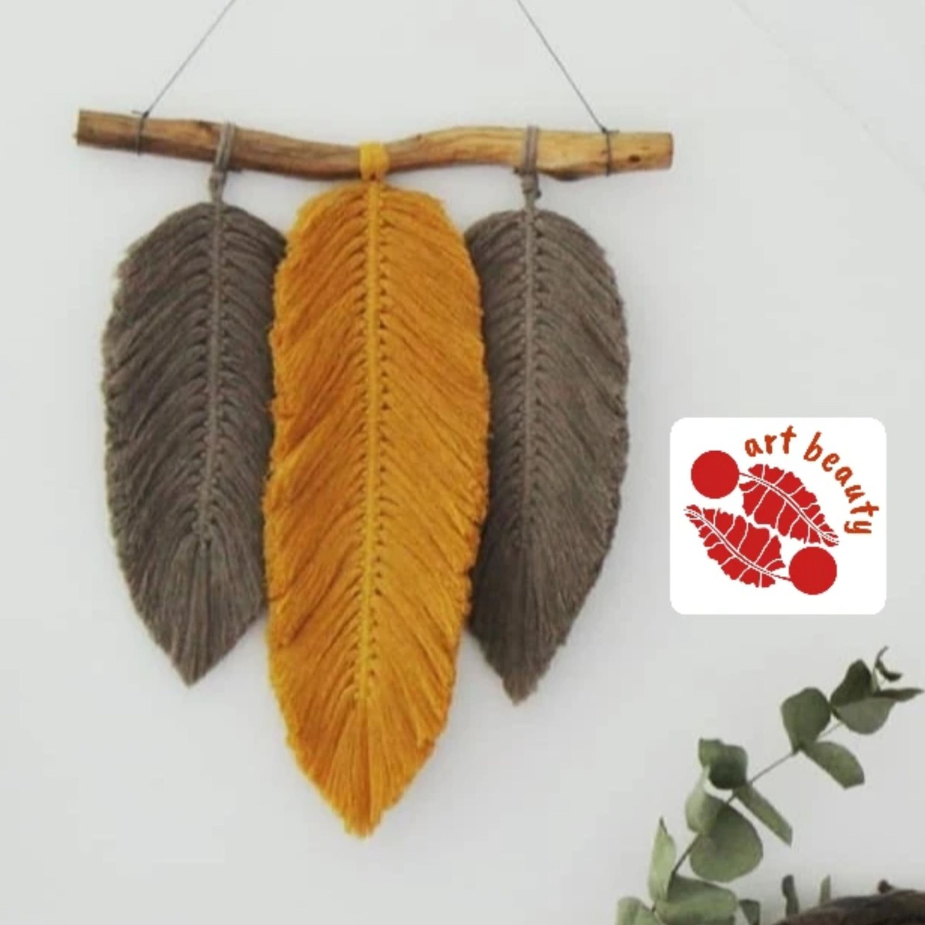 قیمت ارزان دیوارکوب آویز مکرومه بافی طرح مانا