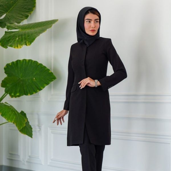 مانتو شلوار اداری شاهین دوخت مدل دکمه مخفی کد 1785