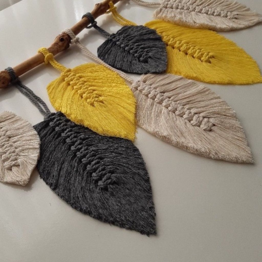 خرید انلاین دیوار کوب‌ برگ‌چند رنگ‌مکرومه بافی