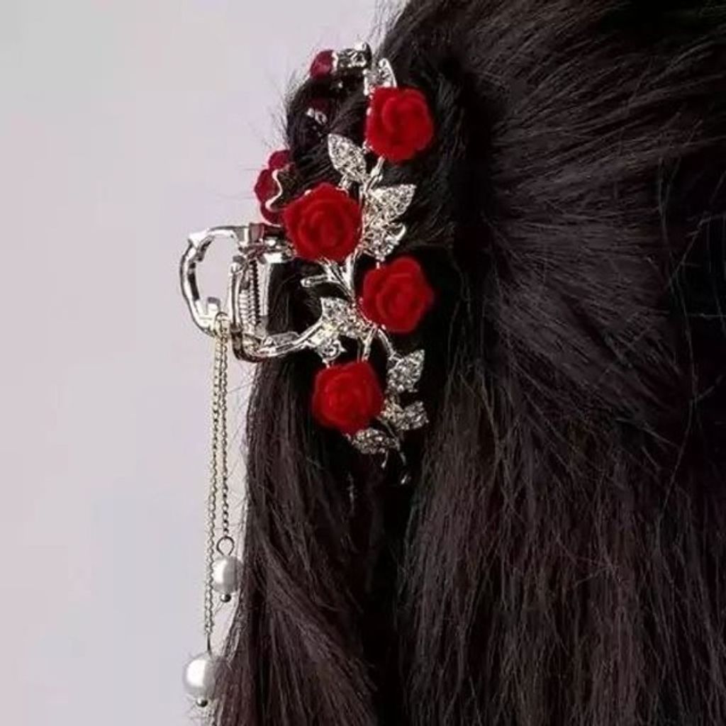 خرید اینترنتی کلیپس مجلسی شکوفه قرمز پرکار کد 65322