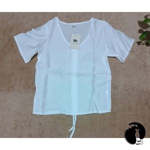 خرید اینترنتی تیشرت زنانه کراپ شو لینن بندی کد 9807