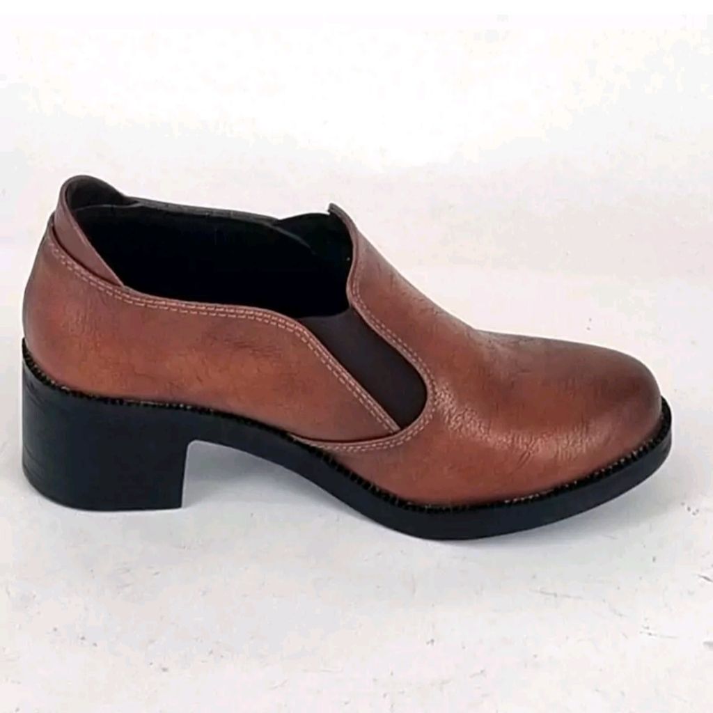 خرید اینترنتی نیم بوت زنانه اداری عسلی پاشنه 4 سانت پیو راحت سبک نرم