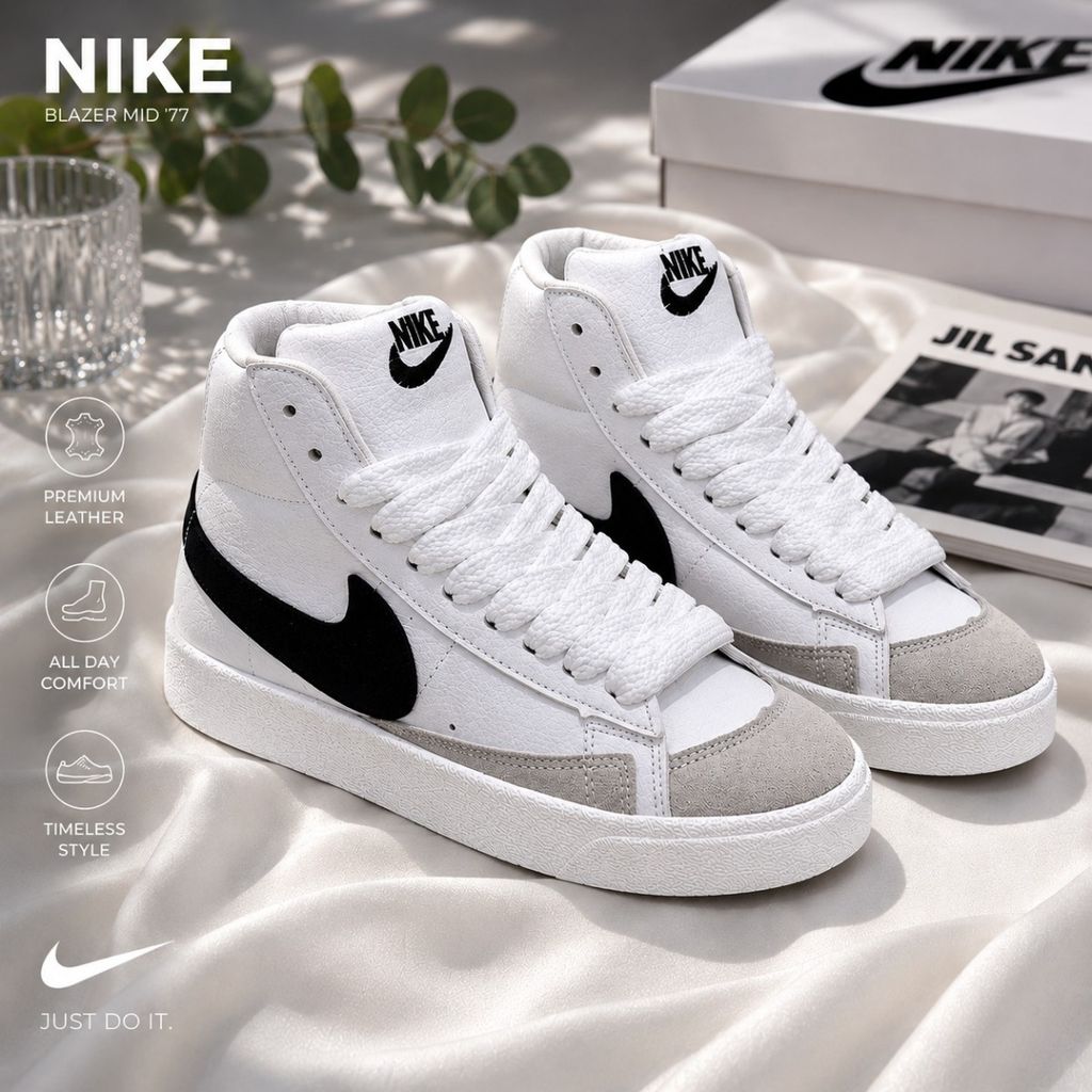 قیمت ارزان کتونی نایک بلیزر ساق بلند سفید Nike Blazer