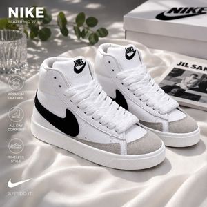کتونی نایک بلیزر ساق بلند سفید Nike Blazer