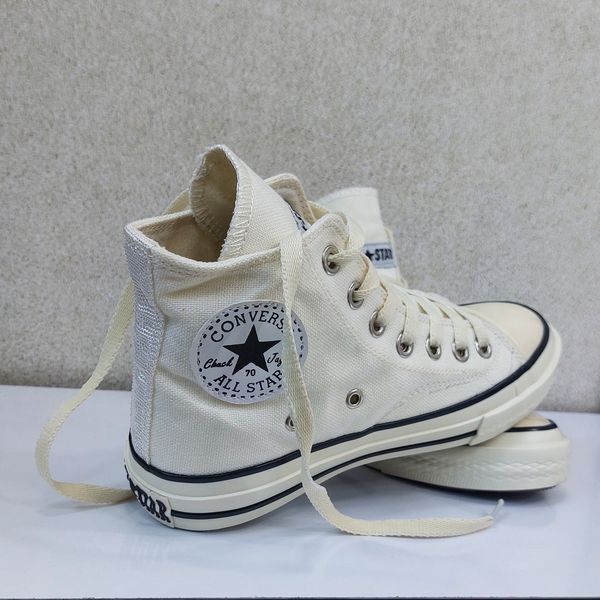 کتونی آلستار ساق بلند سفید استخوانی All Star با کیفیت