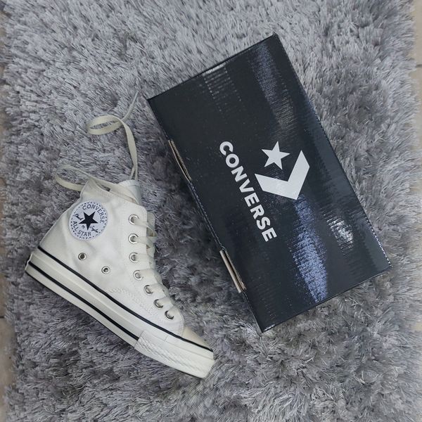 کتونی آلستار ساق بلند سفید استخوانی All Star با کیفیت