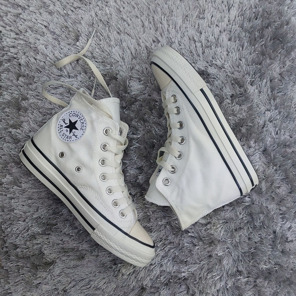 خرید اینترنتی کتونی آلستار ساق بلند سفید شیری All Star با کیفیت