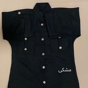 خرید آنلاین مانتو زنانه مدل کیمونو آستین سه‌ربع فری سایز