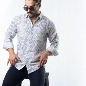 پیراهن مردانه کنفی  طرح گلیمی 1010