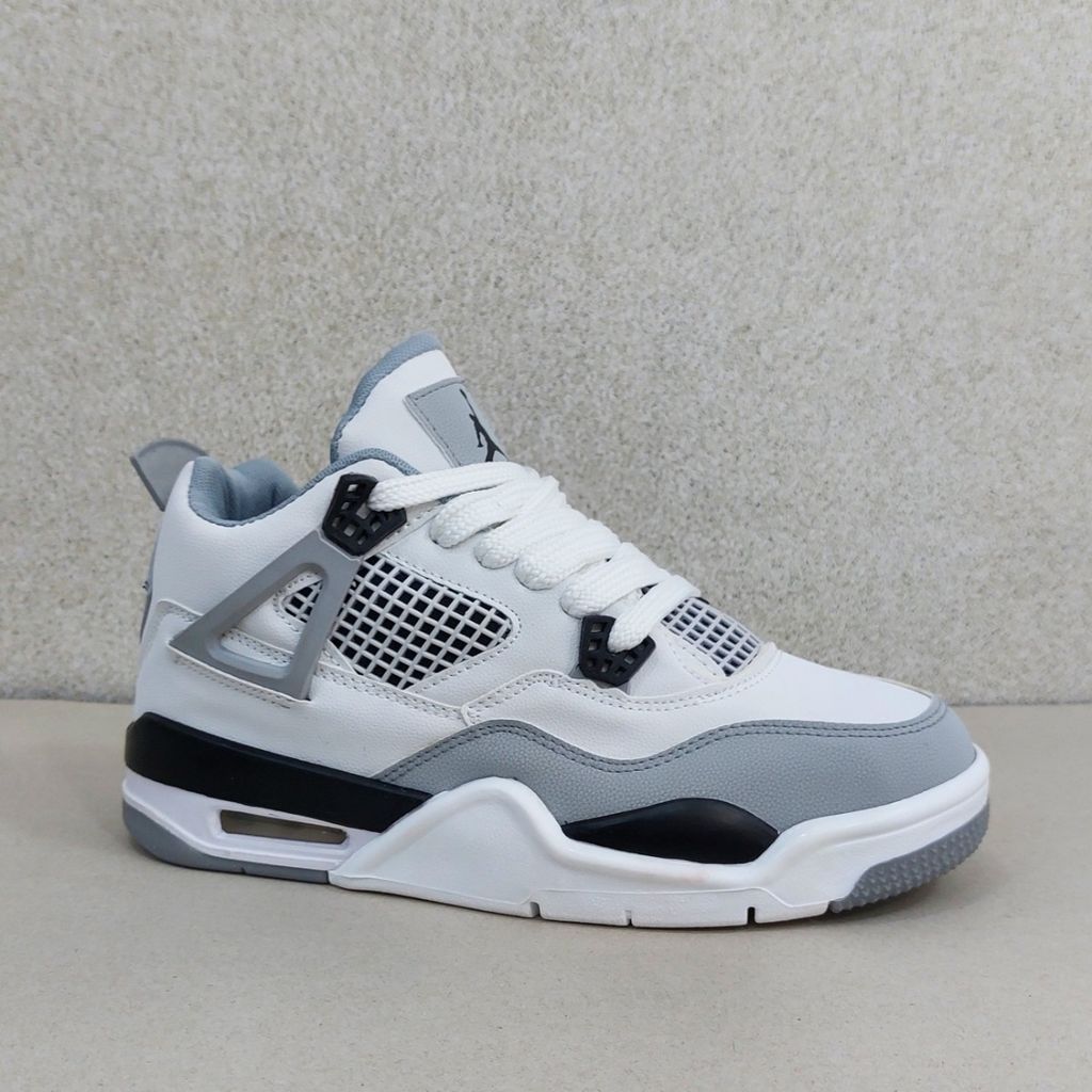 قیمت ارزان نایک جردن 4 سفید طوسی Nike J4