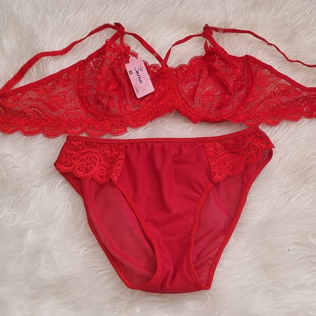 خرید آنلاین ست شورت و سوتین فنردار گیپوری سایز 75 تا 90 