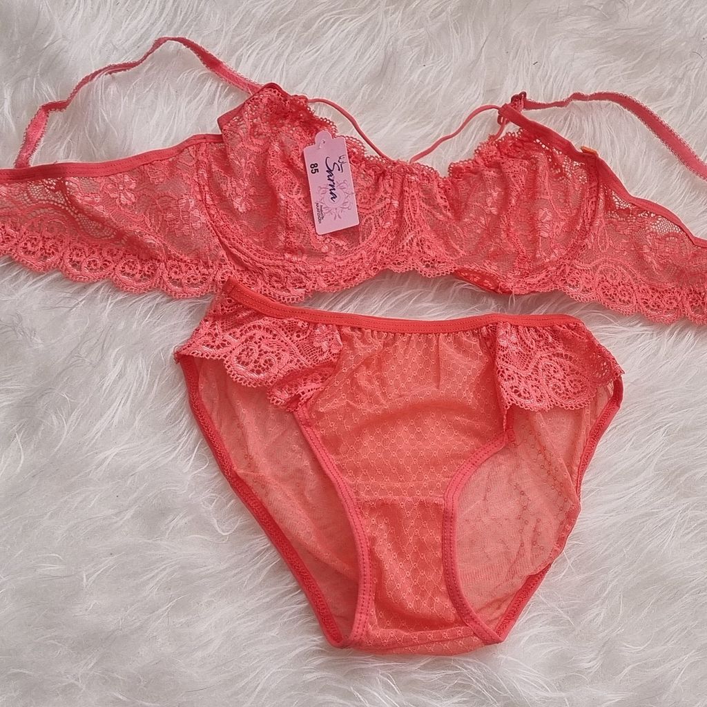 مشخصات ست شورت و سوتین فنردار گیپوری سایز 75 تا 90 