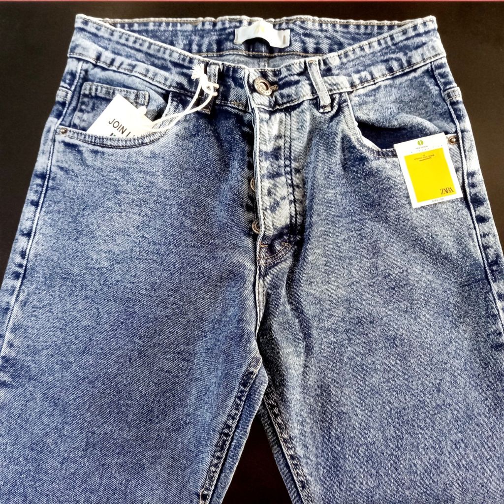 فروش اینترنتی شلوار جین مردانه راسته آبی برفکی