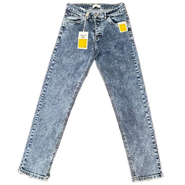 شلوار جین مردانه راسته آبی برفکی