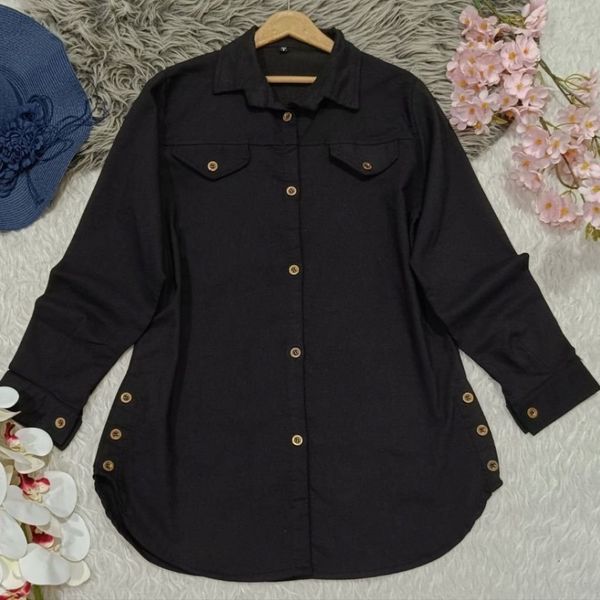 مانتو جین طرح بغل دکمه1125